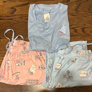 munki munki Blue and Pink Pajama Set